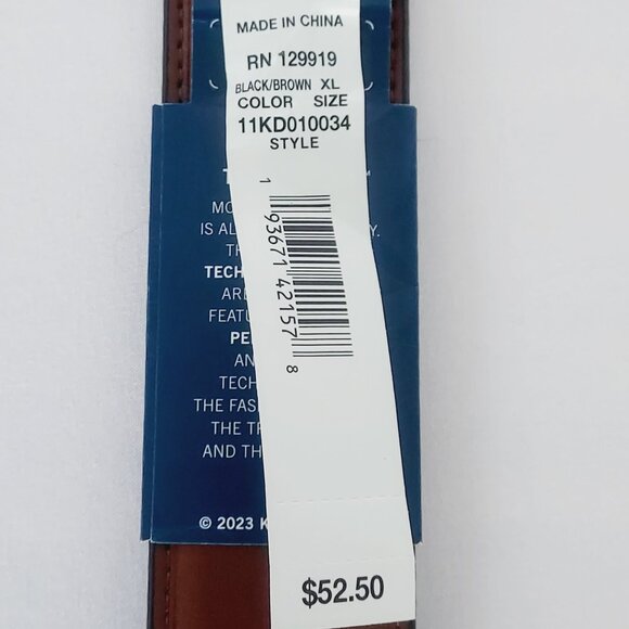 Kenneth Cole REACTION Men's Reversible Stretch Belt Black/Brown Size XL - Picture 10 of 13